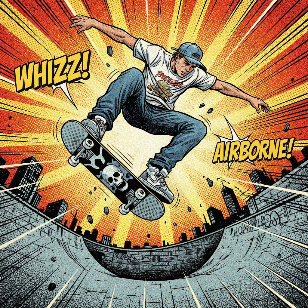 Skateboarding action